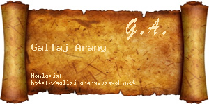 Gallaj Arany névjegykártya